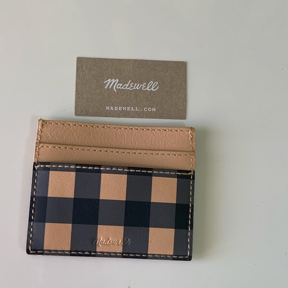 Madewell the leather card case gingham edition - Picture 3 of 13